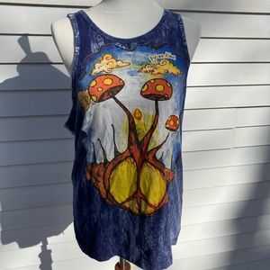Sleeveless cotton shirt mushrooms No time